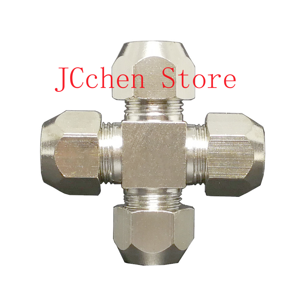 フィット6/8/10/12mm外径チューブ用クロス4ウェイ圧 - Compression Fitting Brass のレビューと価格